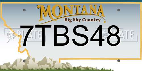 7TBS48 Montana License Plate