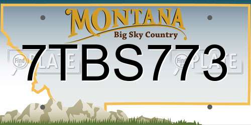 7TBS773 Montana License Plate