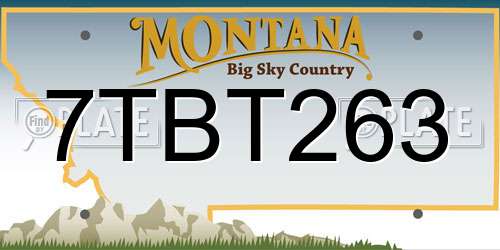 7TBT263 Montana License Plate