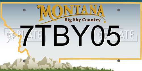 7TBY05 Montana License Plate
