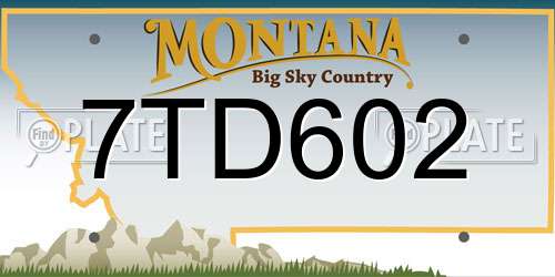 7TD602 Montana License Plate