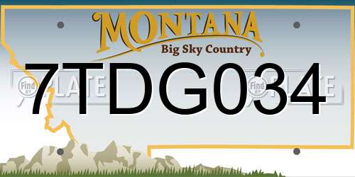 7TDG034 Montana License Plate