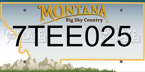7TEE025 Montana License Plate