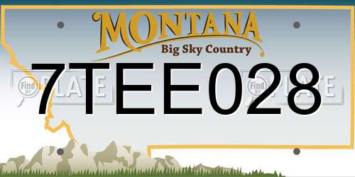 7TEE028 Montana License Plate