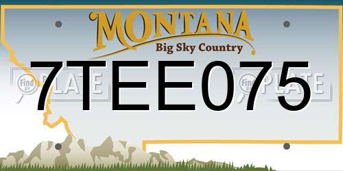 7TEE075 Montana License Plate