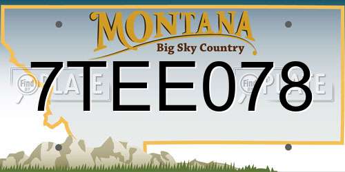 7TEE078 Montana License Plate