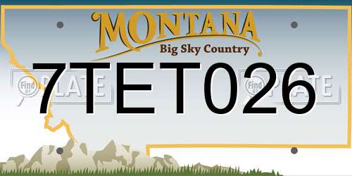7TET026 Montana License Plate