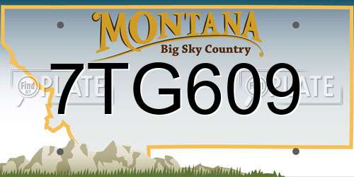 7TG609 Montana License Plate