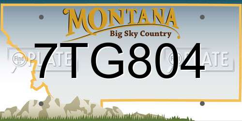 7TG804 Montana License Plate