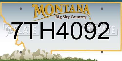 7TH4092 Montana License Plate