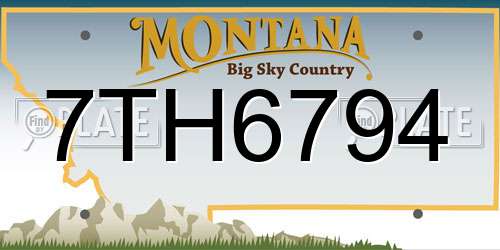 7TH6794 Montana License Plate