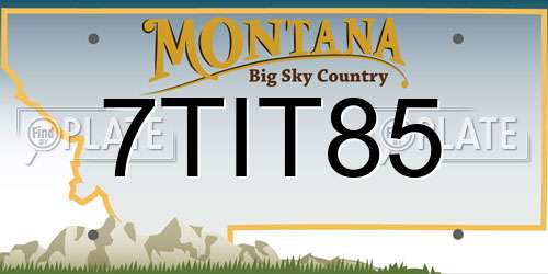 7TIT85 Montana License Plate