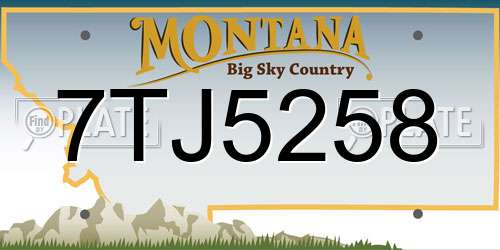 7TJ5258 Montana License Plate
