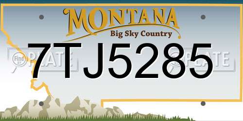 7TJ5285 Montana License Plate