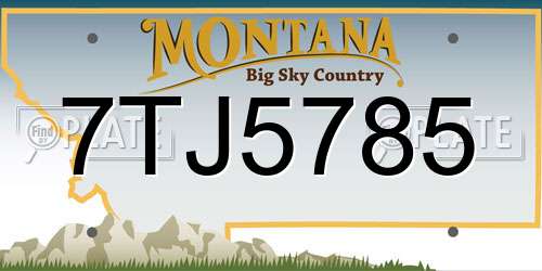 7TJ5785 Montana License Plate