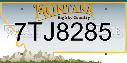 7TJ8285 Montana License Plate