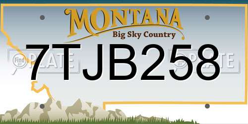 7TJB258 Montana License Plate