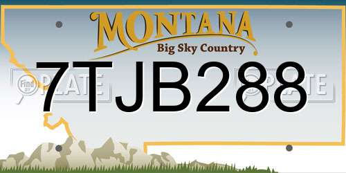 7TJB288 Montana License Plate
