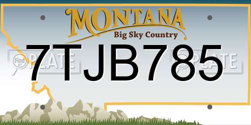 7TJB785 Montana License Plate