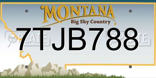 7TJB788 Montana License Plate