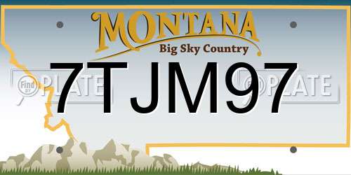 7TJM97 Montana License Plate