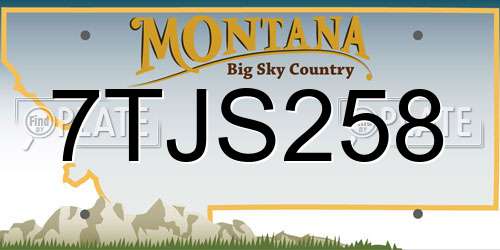 7TJS258 Montana License Plate