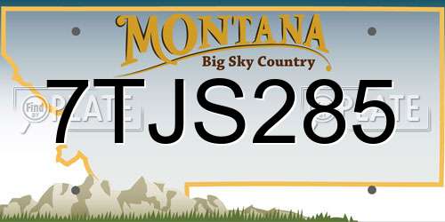 7TJS285 Montana License Plate