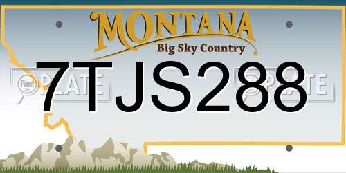 7TJS288 Montana License Plate
