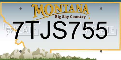 7TJS755 Montana License Plate