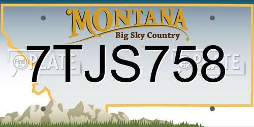 7TJS758 Montana License Plate