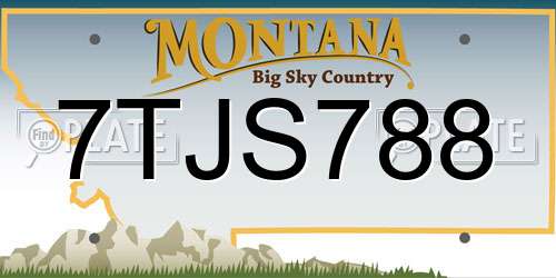 7TJS788 Montana License Plate