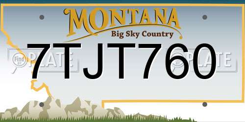 7TJT760 Montana License Plate
