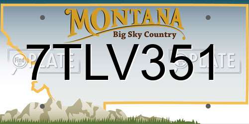 7TLV351 Montana License Plate