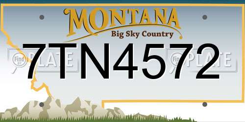 7TN4572 Montana License Plate