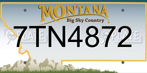 7TN4872 Montana License Plate