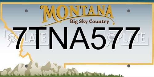 7TNA577 Montana License Plate