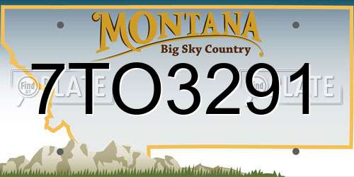 7TO3291 Montana License Plate