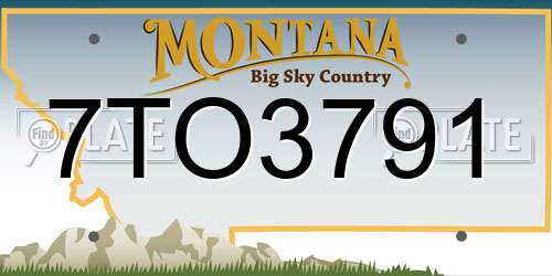 7TO3791 Montana License Plate