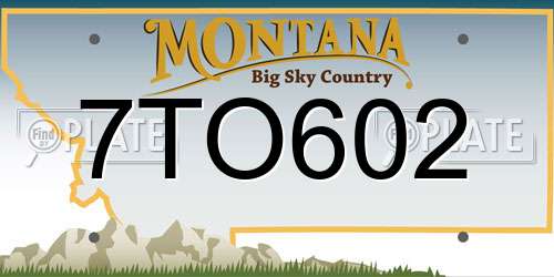 7TO602 Montana License Plate