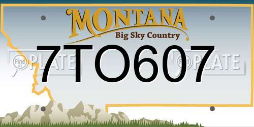 7TO607 Montana License Plate