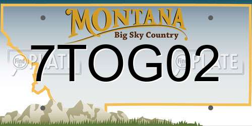 7TOG02 Montana License Plate