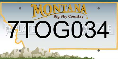 7TOG034 Montana License Plate
