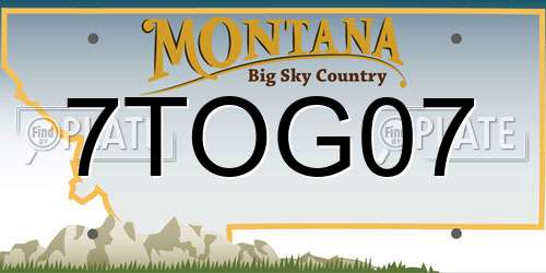 7TOG07 Montana License Plate