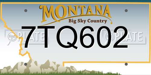 7TQ602 Montana License Plate