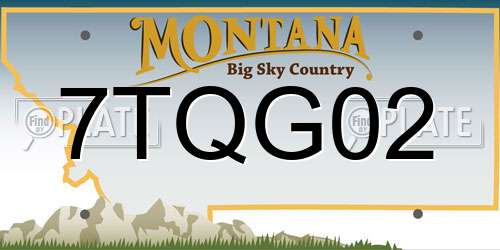 7TQG02 Montana License Plate