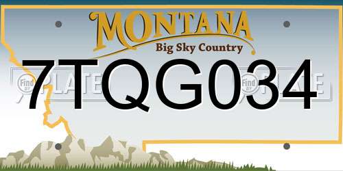 7TQG034 Montana License Plate