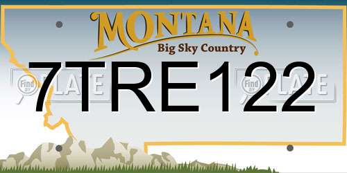 7TRE122 Montana License Plate