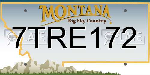 7TRE172 Montana License Plate