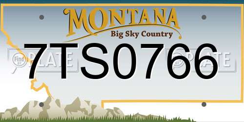 7TS0766 Montana License Plate