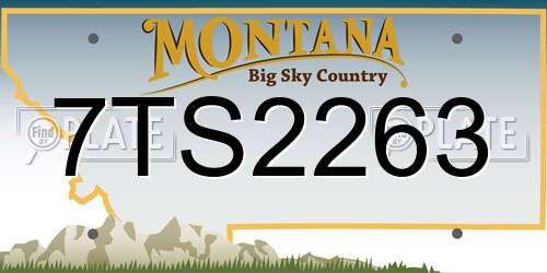7TS2263 Montana License Plate